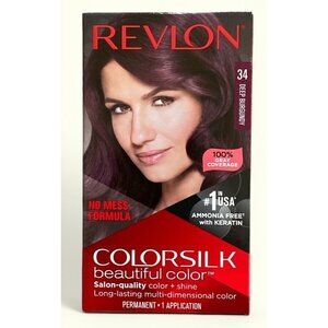 Revlon Colorsilk 34 Deep Burgundy Permanent Hair Color 1 Application SEALED NEW
